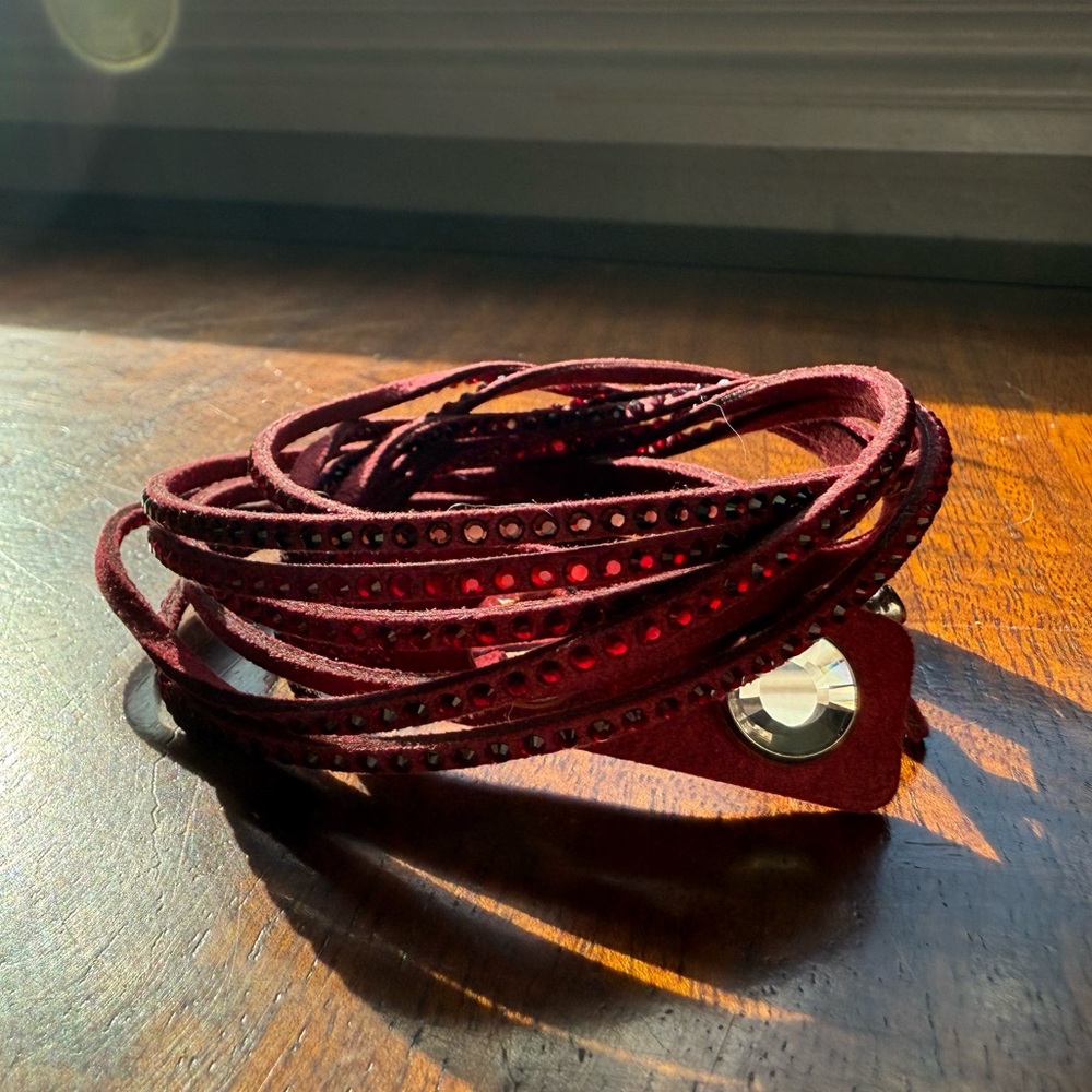 Swarovski Burgundy Wrap Bracelet